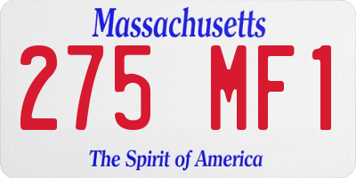 MA license plate 275MF1