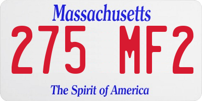 MA license plate 275MF2