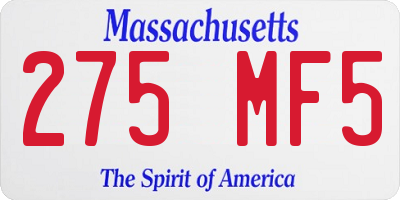 MA license plate 275MF5