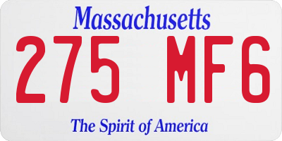 MA license plate 275MF6