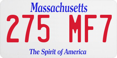 MA license plate 275MF7