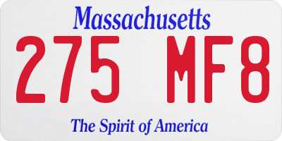 MA license plate 275MF8