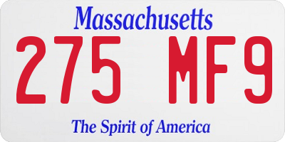 MA license plate 275MF9