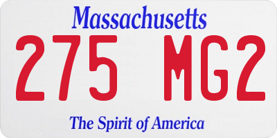 MA license plate 275MG2