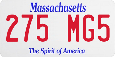 MA license plate 275MG5