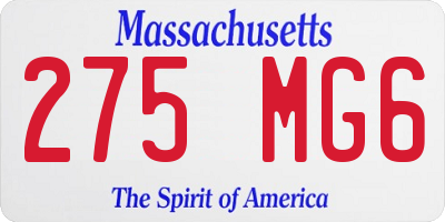 MA license plate 275MG6