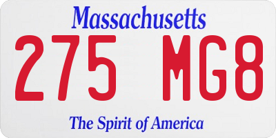 MA license plate 275MG8