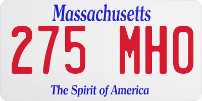 MA license plate 275MH0