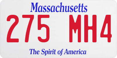 MA license plate 275MH4