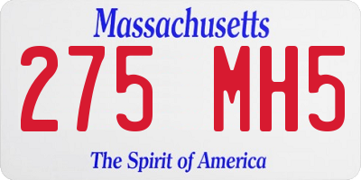 MA license plate 275MH5