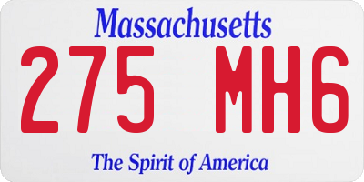 MA license plate 275MH6
