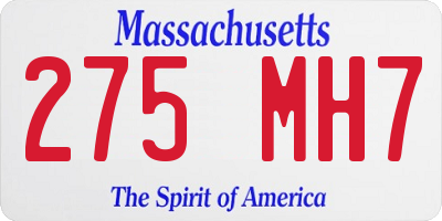 MA license plate 275MH7