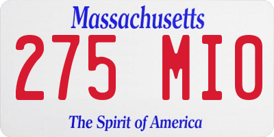 MA license plate 275MI0