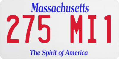 MA license plate 275MI1