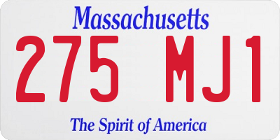 MA license plate 275MJ1