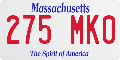 MA license plate 275MK0