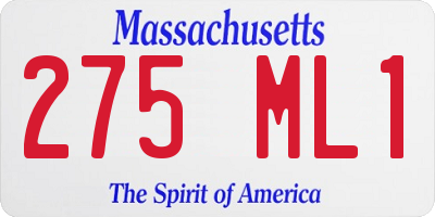 MA license plate 275ML1