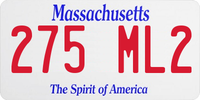 MA license plate 275ML2