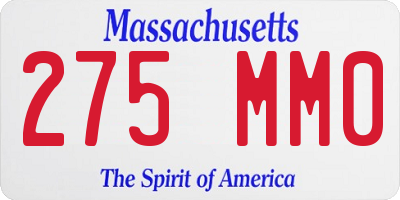 MA license plate 275MM0
