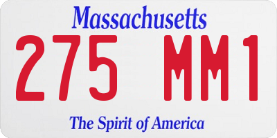 MA license plate 275MM1