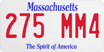 MA license plate 275MM4