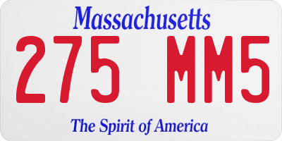 MA license plate 275MM5
