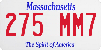 MA license plate 275MM7