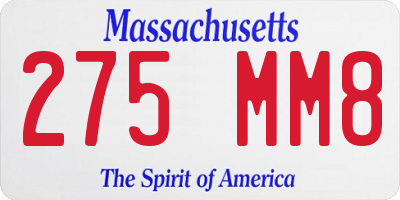MA license plate 275MM8