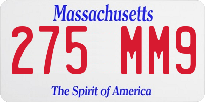 MA license plate 275MM9