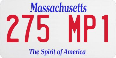 MA license plate 275MP1