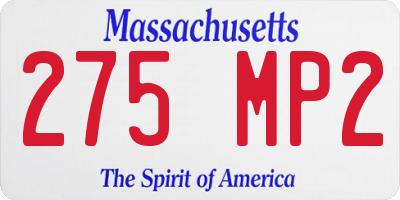 MA license plate 275MP2