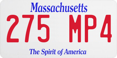 MA license plate 275MP4