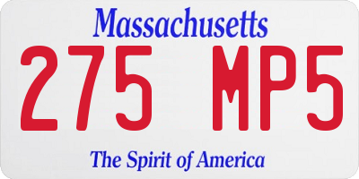 MA license plate 275MP5