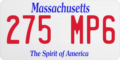 MA license plate 275MP6