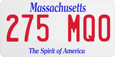 MA license plate 275MQ0