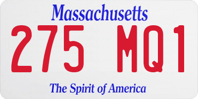 MA license plate 275MQ1
