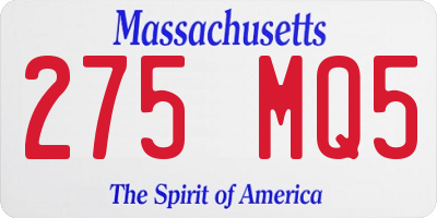 MA license plate 275MQ5
