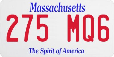 MA license plate 275MQ6