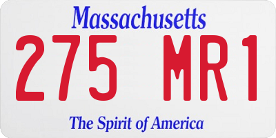 MA license plate 275MR1