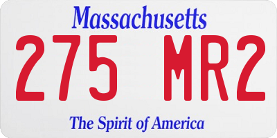 MA license plate 275MR2