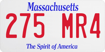 MA license plate 275MR4