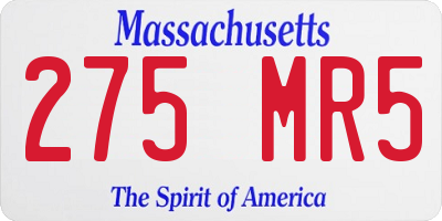 MA license plate 275MR5