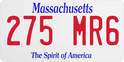 MA license plate 275MR6