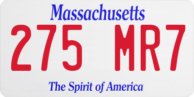 MA license plate 275MR7