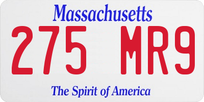 MA license plate 275MR9