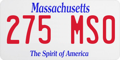 MA license plate 275MS0