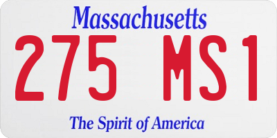 MA license plate 275MS1