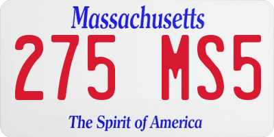 MA license plate 275MS5