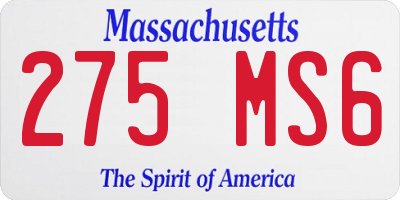 MA license plate 275MS6
