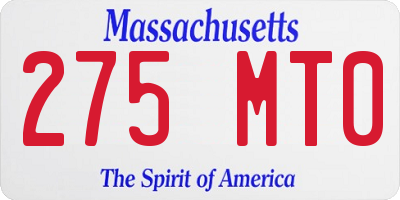MA license plate 275MT0